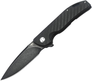 Bestech Knives Bison Titanium/Carbon Fiber Folding Black D2 Steel Pocket Knife T1904A2