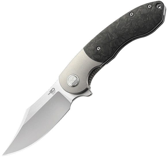 Bestech Knives BowieTie Framelock Gray Titanium/CF Folding M390 Knife T1906A