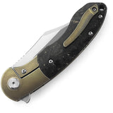 Bestech Knives BowieTie Framelock Bronze Titanium/CF Folding M390 Knife T1906C