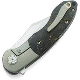 Bestech Knives BowieTie Framelock Titanium/CF Folding M390 Knife T1906D