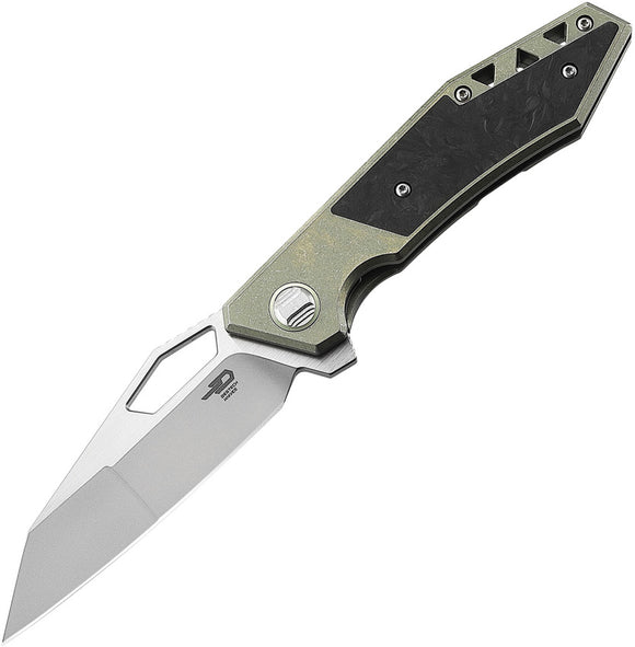 Bestech Knives Fractal Framelock Green Titanium Folding S35VN Pocket Knife 1907B