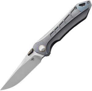 Bestech Knives Supersonic Framelock Blue/Gray Titanium Folding Knife T1908B