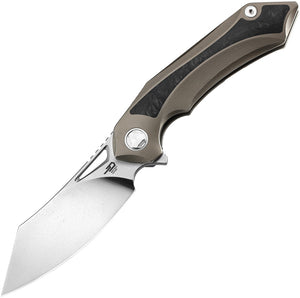 Bestech Knives Kasta Framelock Bronze Titanium M390 Folding Knife 1909c  -On Sale