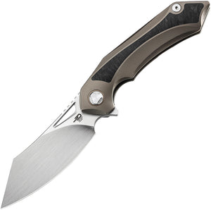 Bestech Kasta Framelock Bronze Titanium M390 Folding Knife 1909d