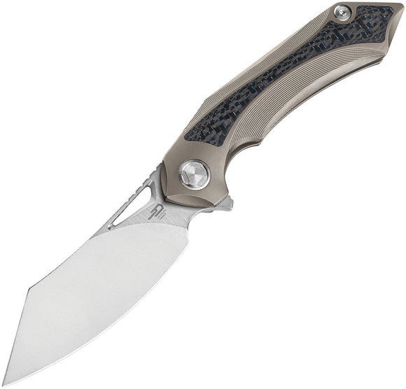 Bestech Knives Kasta Framelock Bronze Titanium Folding Bohler M390 Knife T1909H  -On Sale