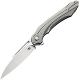 Bestech Knives WIBRA Framelock Gray Titanium M390 Folding Knife 2001a