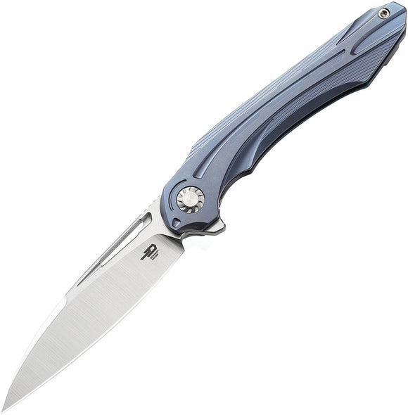 Bestech Knives WIBRA Framelock Blue Titanium M390 Folding Knife 2001b  -On Sale