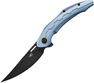 Bestech Marukka Framelock Blue Titanium M390 Folding Knife 2002b