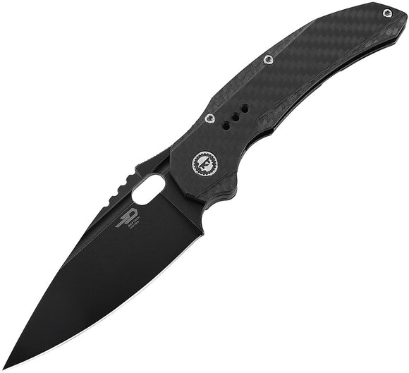 Bestech Knives Exploit Pocket Knife Black Titanium/CF Folding S35VN Blade 2005G