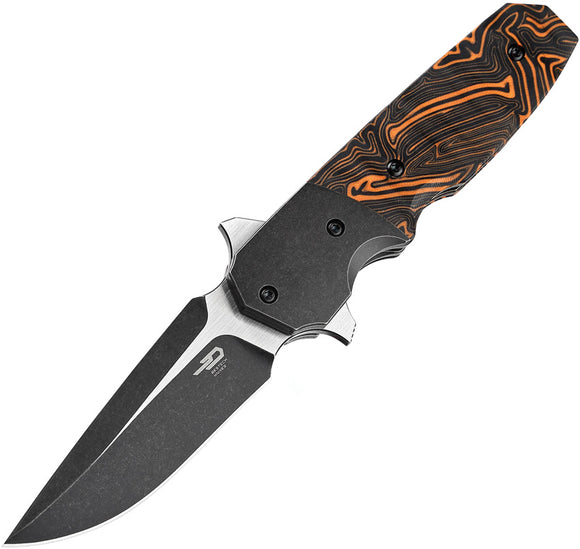 Bestech Knives Freefall Linerlock Black/Orange G10 Folding S35VN Knife T2007B