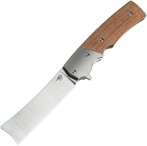 Bestech Knives Spanish Tip Razor Canvas Micarta Framelock Folding Knife 2101b