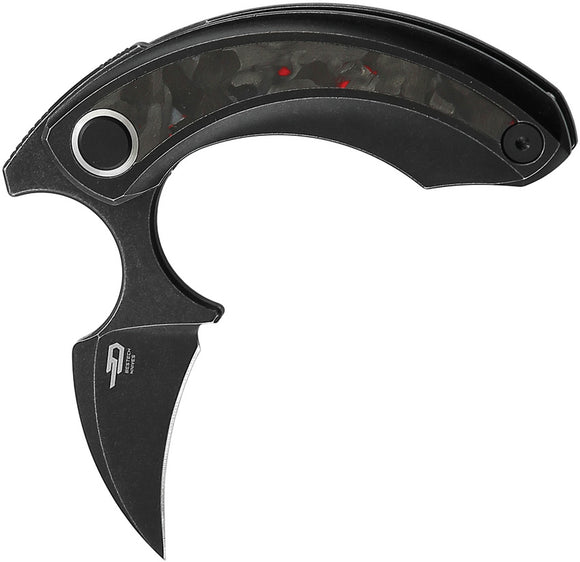 Bestech Knives Strelit Framelock Black Titanium/Red CF Folding S35VN Knife 2103F