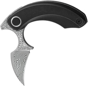 Bestech Knives Strelit Framelock Black Titanium Folding Damascus Knife 2103H