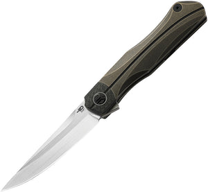 Bestech Knives Thyra Framelock Bronze Titanium/CF Folding M390 Knife T2106B