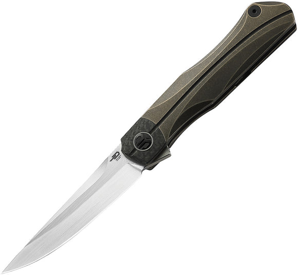 Bestech Knives Thyra Framelock Bronze Titanium/CF Folding M390 Knife T2106B