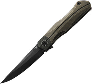 Bestech Knives Thyra Framelock Bronze Titanium/CF Folding M390 Knife T2106C  -On Sale