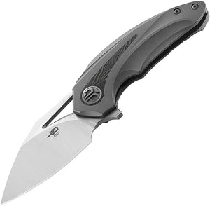 Bestech Nuke Dark Gray Titanium + G10 Framelock M390 Folding Knife 2107c