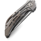 Bestech Knives Vigil Gray Titanium Framelock M390 Folding Knife 2201a