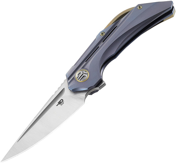 Bestech Knives Vigil Blue Titanium Framelock M390 Folding Knife 2201b