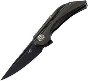 Bestech Knives Vigil Bronze Titanium Framelock M390 Folding Knife 2201d