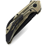 Bestech Knives Vigil  Gold Titanium Framelock M390 Folding Knife 2201e