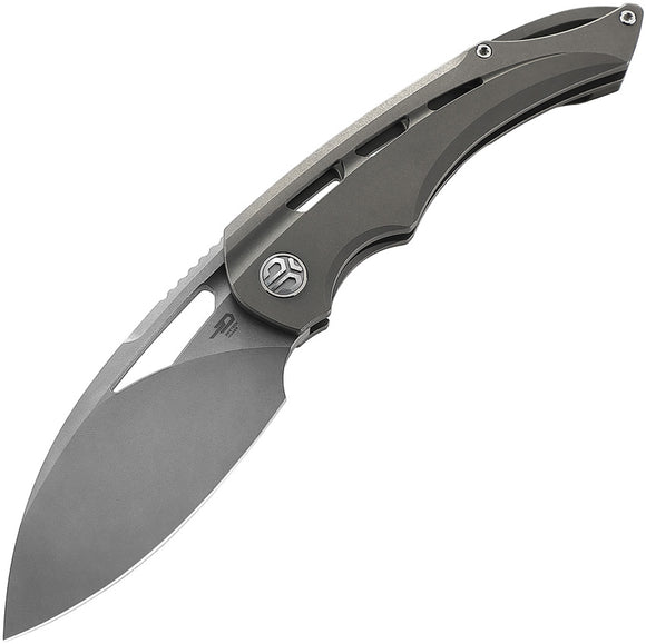 Bestech Knives Fairchild Pocket Knife Gray Titanium Folding S35VN Blade 2202B