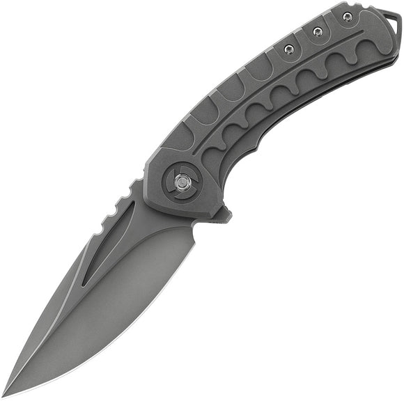Bestech Knives Buwaya Pocket Knife Framelock Gray Titanium Folding M390 T2203A