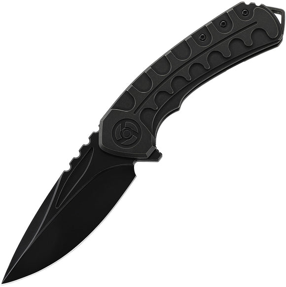 Bestech Knives Buwaya Pocket Knife Framelock Black Titanium Folding M390 T2203C