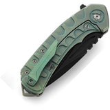 Bestech Knives Buwaya Pocket Knife Retro Green Titanium Folding M390 T2203D