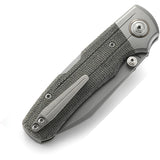 Bestech Knives Tonic Knife Lockback Black Micarta & Titanium Folding M390 T2204A