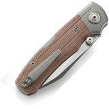 Bestech Knives Tonic Knife Lockback Brown Micarta & Titanium Folding M390 T2204B