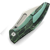 Bestech Knives Lockness Knife Framelock Black & Green G10 Folding M390 2205A