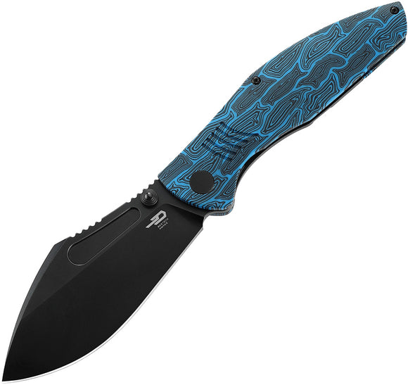 Bestech Knives Lockness Knife Framelock Black & Blue G10 Folding M390 2205D