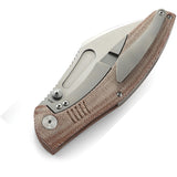 Bestech Knives Lockness Pocket Knife Framelock Tan Micarta Folding M390 2205E