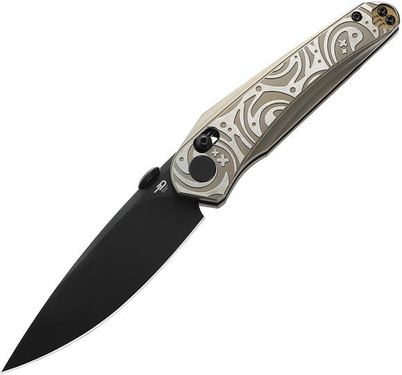 Bestech Knives Mothus Bar Lock Bronze & White Titanium Folding M390 Knife 2206C