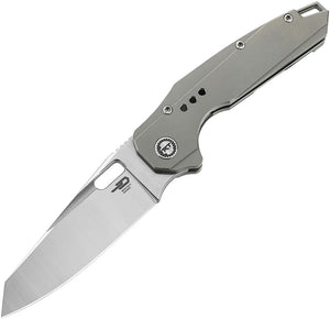 Bestech Knives Nyxie Pocket Knife Framelock Gray Titanium Folding S35VN 2209A