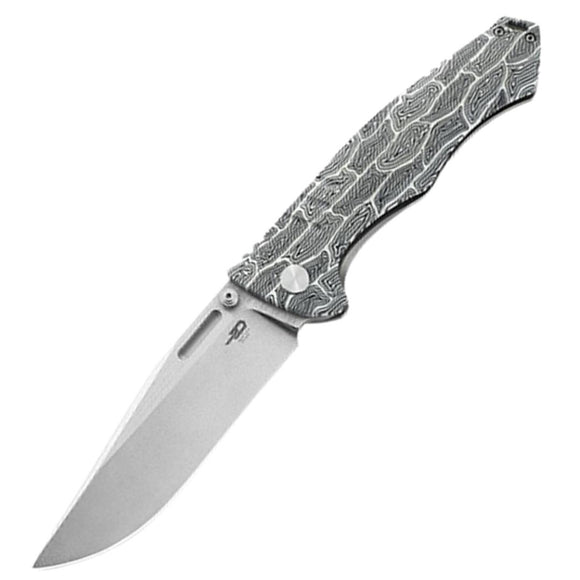Bestech Knives Keen II Black & White G10 & Titanium Folding S35VN Knife T2301C