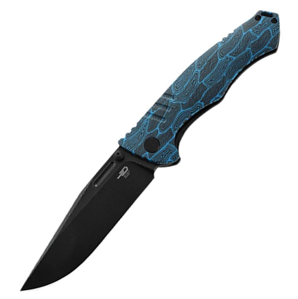 Bestech Knives Keen II Black & Blue G10 & Titanium Folding S35VN Knife T2301D