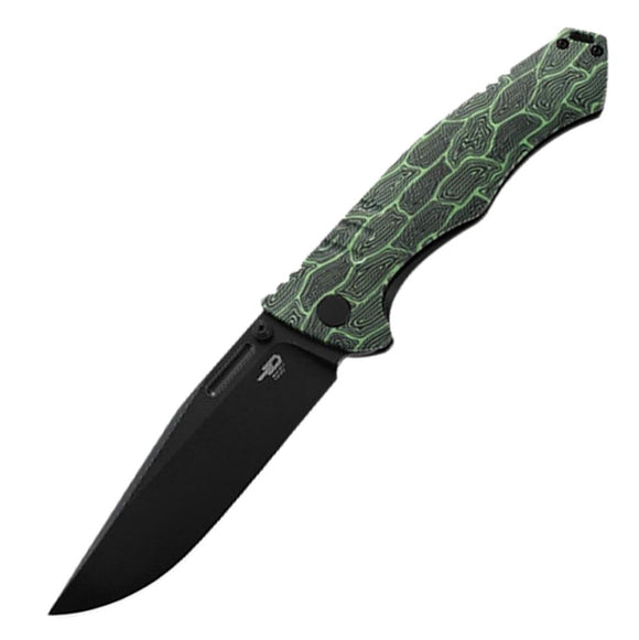Bestech Knives Keen II Black & Green G10 & Titanium Folding S35VN Knife T2301E