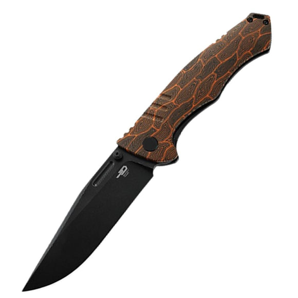 Bestech Knives Keen II Black & Orange G10 & Titanium Folding S35VN Knife T2301F