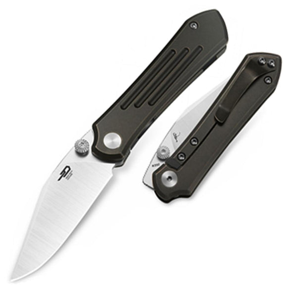 Bestech Knives Icarus Framelock Black & Bronze Titanium Folding Knife KT2302A