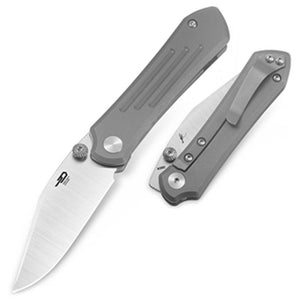 Bestech Knives Icarus Framelock Gray Titanium Folding Bohler M390 Knife KT2302C