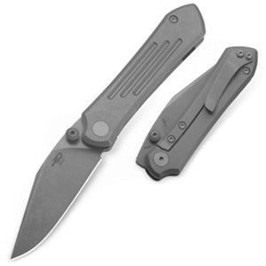 Bestech Knives Icarus Framelock Gray Titanium Folding Bohler M390 Knife KT2302D