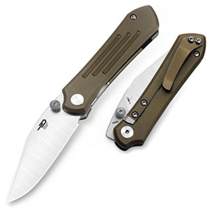 Bestech Knives Icarus Framelock Bronze Titanium Folding M390 Knife KT2302F