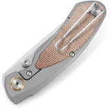 Bestech Knives Lito Framelock Titanium & Brown Micarta Folding M390 Knife T2307B