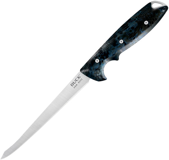 BUCK Knives Abyss Kryptek Neptune Camo Handle Fillet Fixed Blade Knife 0035CMS34
