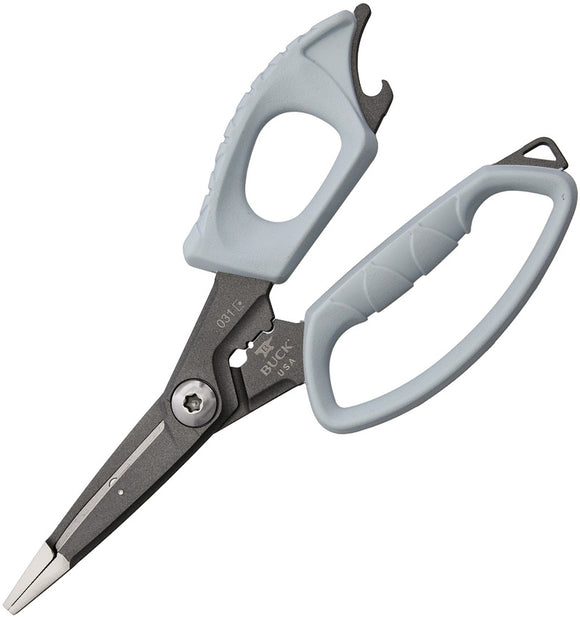 BUCK Knives Gray Salt Water Splizzors Multi-Purpose Fishing Tool + Sheath 031BLS