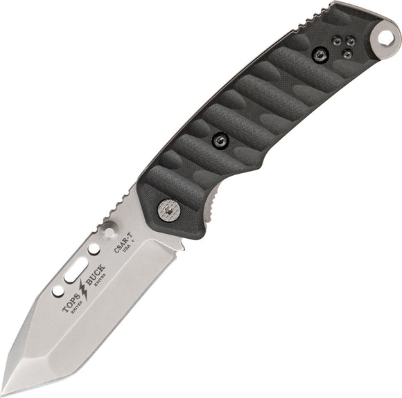 BUCK Knives & Tops Collaboration CSAR Linerlock Black Folding Blade Knife 095BKSTP