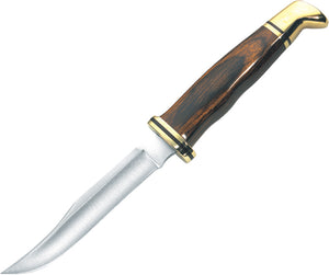 BUCK Knives Woodsman Fixed Clip Blade Cocobolo Handle Knife + Belt Sheath 102BR