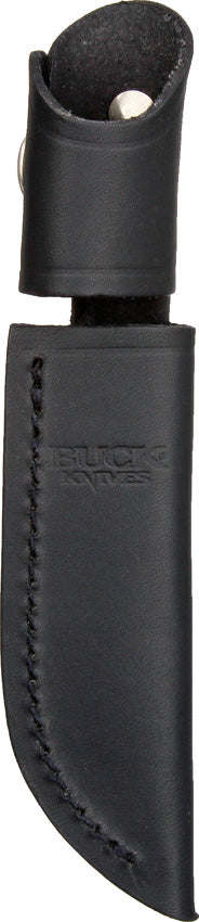 BUCK Logo Black Leather Belt Sheath Fits Buck Woodsman Knives 102S